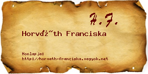 Horváth Franciska névjegykártya